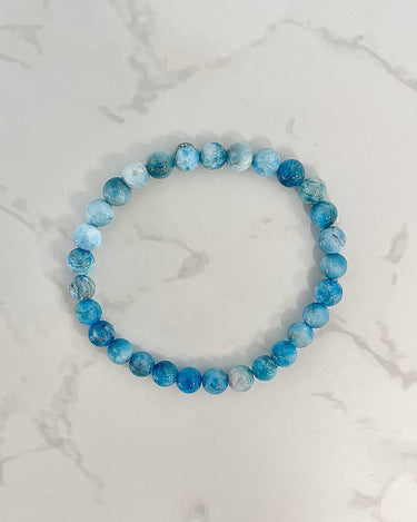 Bracelet Apatite bleue et perle de Bali en Argent 925 | Evanesens